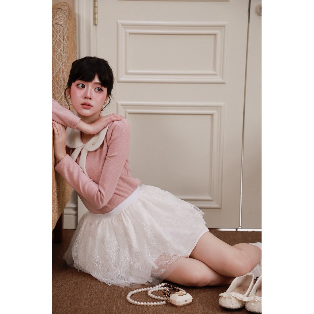 OUTSET - Áo Rosyla hồng len tuyệt vời đáng iu