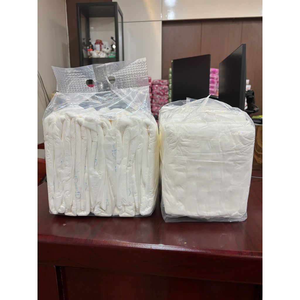 Combo 100 miếng bỉm già trần Việt Thái loại tã dán, bỉm già trần giá rẻ Size M/L vòng hông <110cm freesize