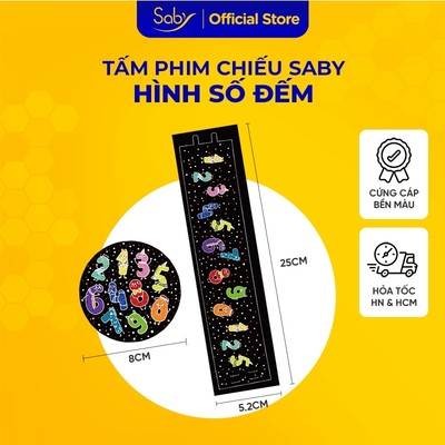 Tấm phim chiếu Saby hình Số đếm cho đèn ngủ chiếu sao Saby Dreamz và Saby Stories