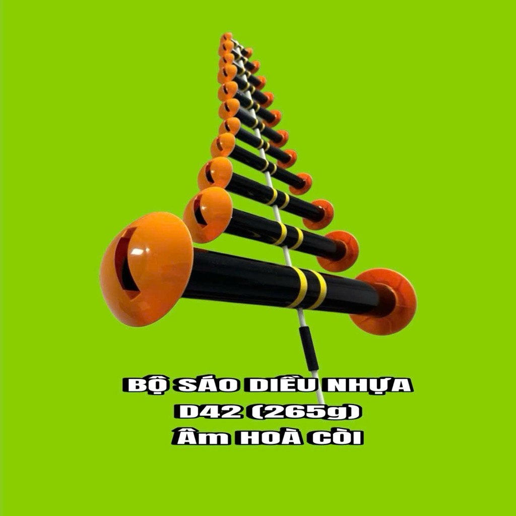 bộ sáo diều phun nhựa cao cấp d42 (11quả) âm hòa còi nặng 265g cho diều từ 2m đến 3m