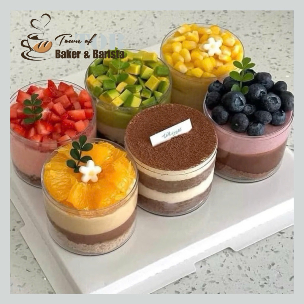 Set 10 HỦ MICA TRÒN ĐỰNG BÁNH 200ml NẮP MỀM - LY ĐỰNG BÁNH MOUSSE, TIRAMISU, PANNA COTTA - Mã SP: GD