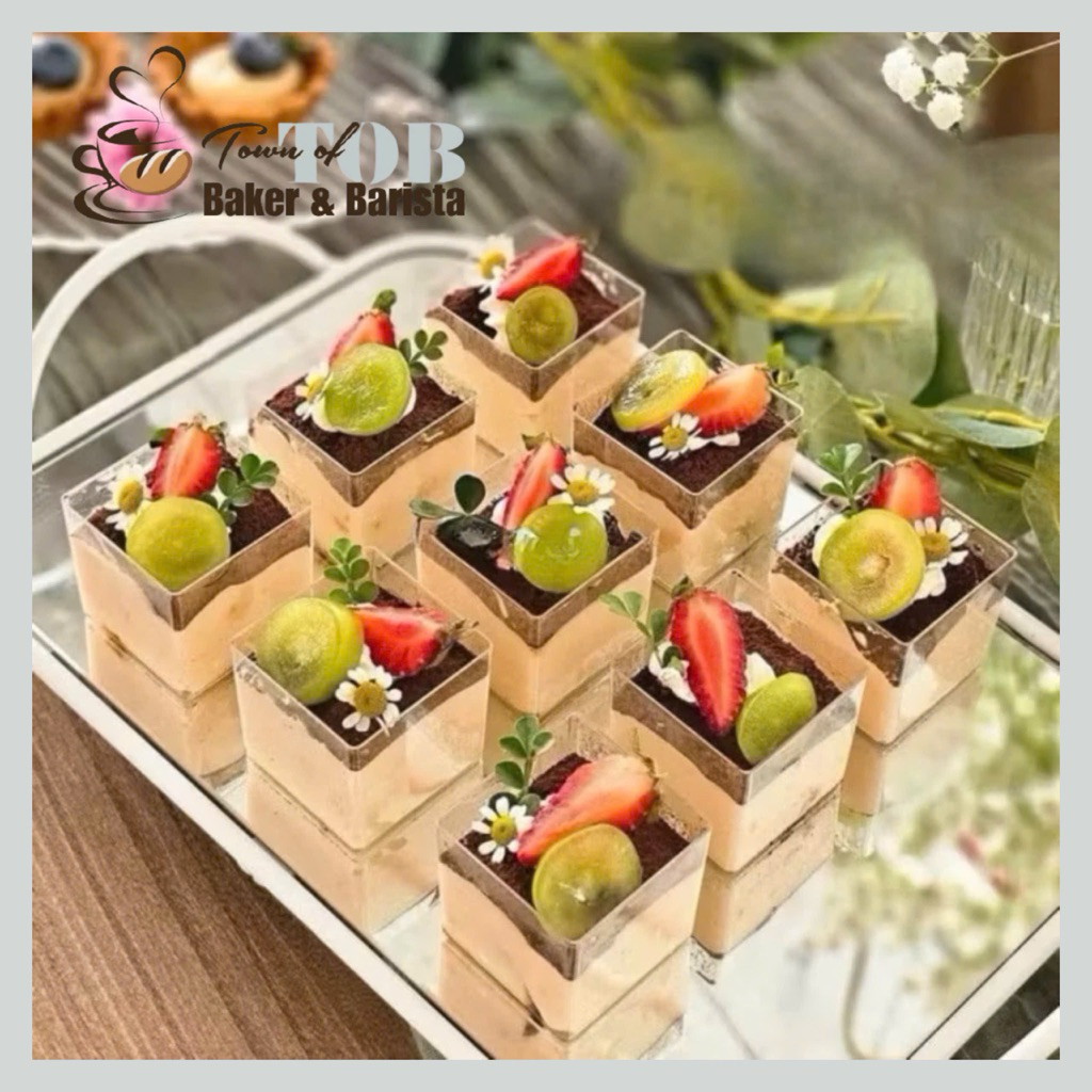 Set 10 LY VUÔNG KÈM NẮP ĐỰNG BÁNH 70ml - LY ĐỰNG BÁNH MOUSSE, TIRAMISU, PANNA COTTA - Mã SP LC4248-L