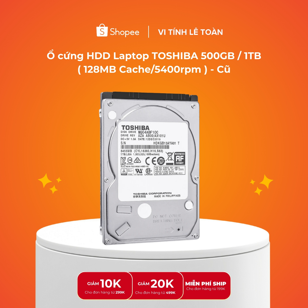 Ổ cứng HDD Laptop TOSHIBA 500GB / 1TB ( 128MB Cache/5400rpm ) - Cũ