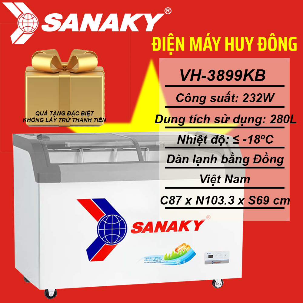 Tủ Đông Sanaky 280 lít VH-3899KB