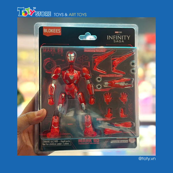 [CHÍNH HÃNG] Mô hình - Marvel - Infinity Saga Series - Iron Man - Mark 50 (red) - Blokees - EF19