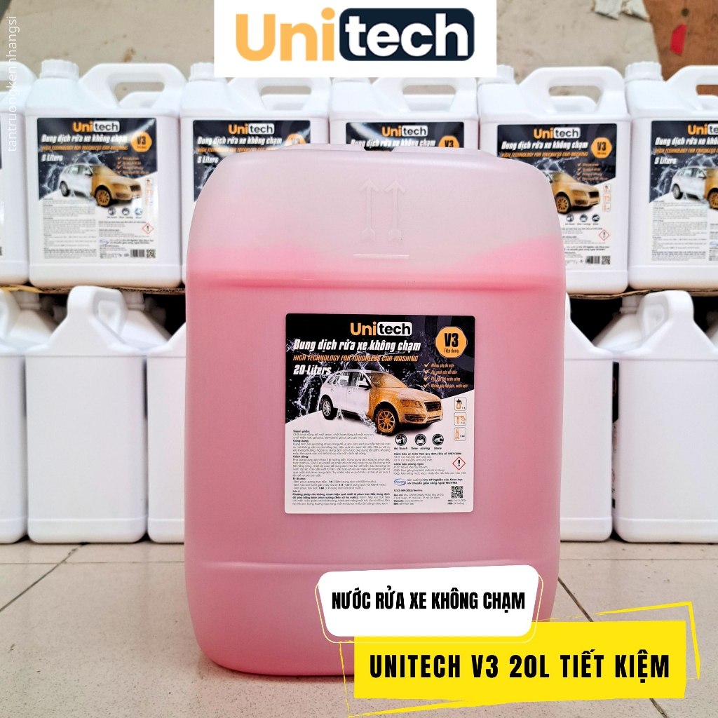 Nước rửa xe không chạm UNITECH V3 (can 20 lít) - Dung dịch không chạm chính hãng, giá tốt