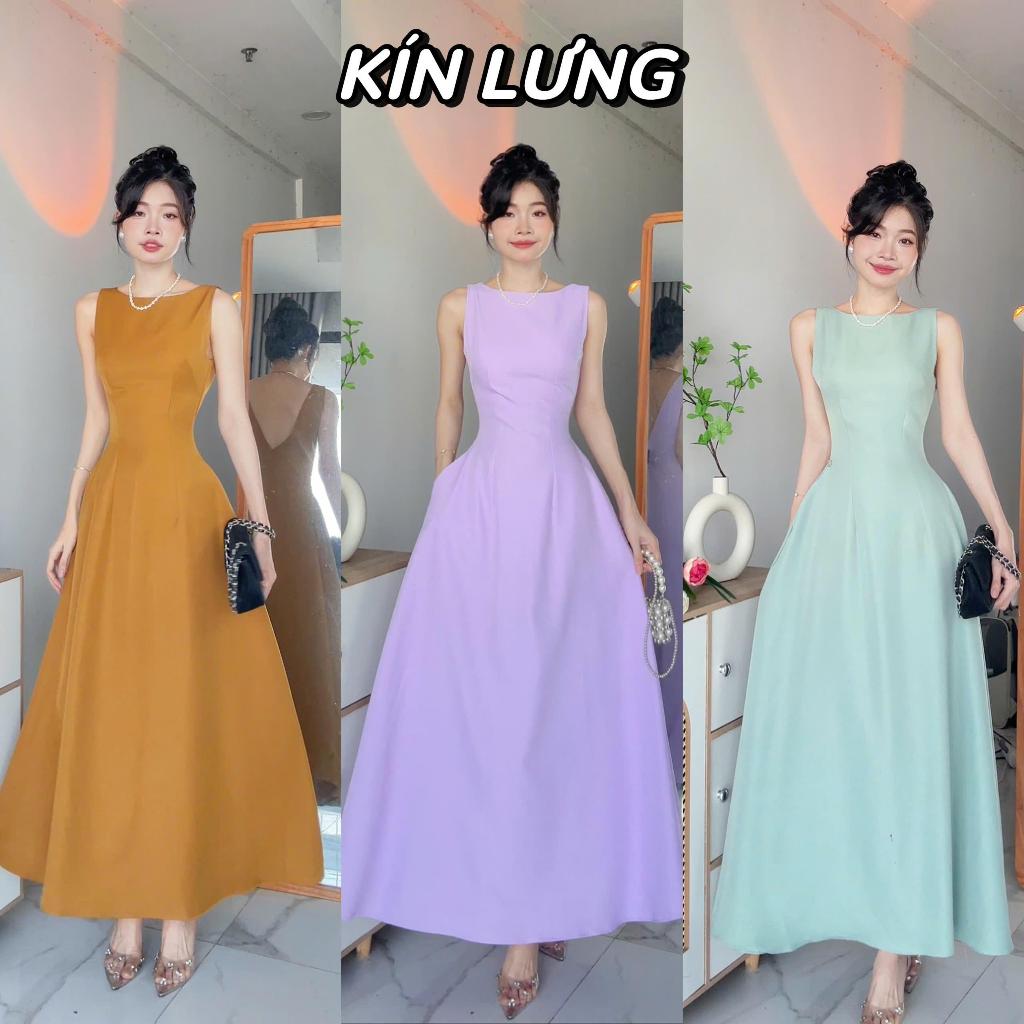 [Đ.17-T] (Kín Lưng) Đầm Dáng Trơn Không Tay Kín Lưng Dáng Dài (Có Mút Ngực - Có Túi) Women Top Dress