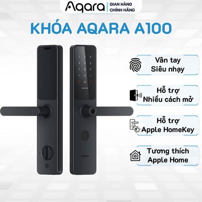 Khoá vân tay cửa gỗ Aqara A100 Zigbee - Hỗ trợ HomeKey, Vân tay siêu nhạy, Nhiều cách mở, BH 12 Tháng