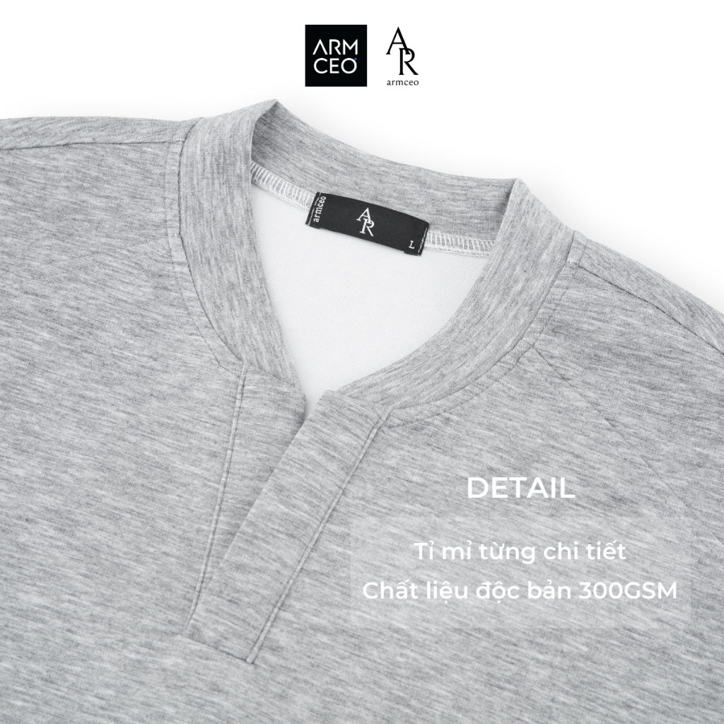 Áo thun ngắn tay cleanfit  ARMCEO cổ V victor chất liệu cotton spandex -ART03 | BigBuy360 - bigbuy360.vn