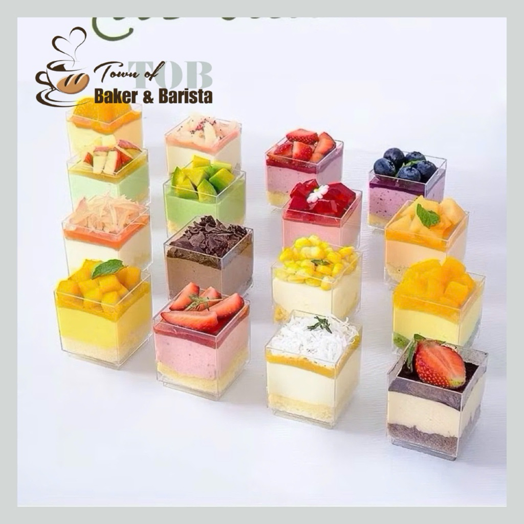50 LY VUÔNG KÈM NẮP ĐỰNG BÁNH 70ml - LY ĐỰNG BÁNH MOUSSE, TIRAMISU, PANNA COTTA - Mã SP: LC4248 - Th