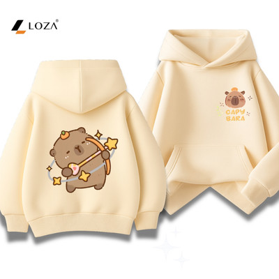 Áo nỉ hoodie nữ NA28 cho bé trai, gái hình Capypara size từ 15-40kg Loza HN3392