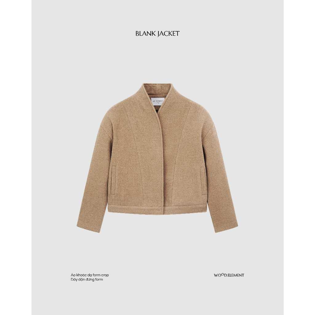 Áo khoác dạ nam WOOD ELEMENT cúc bấm form crop - BLANK JACKET