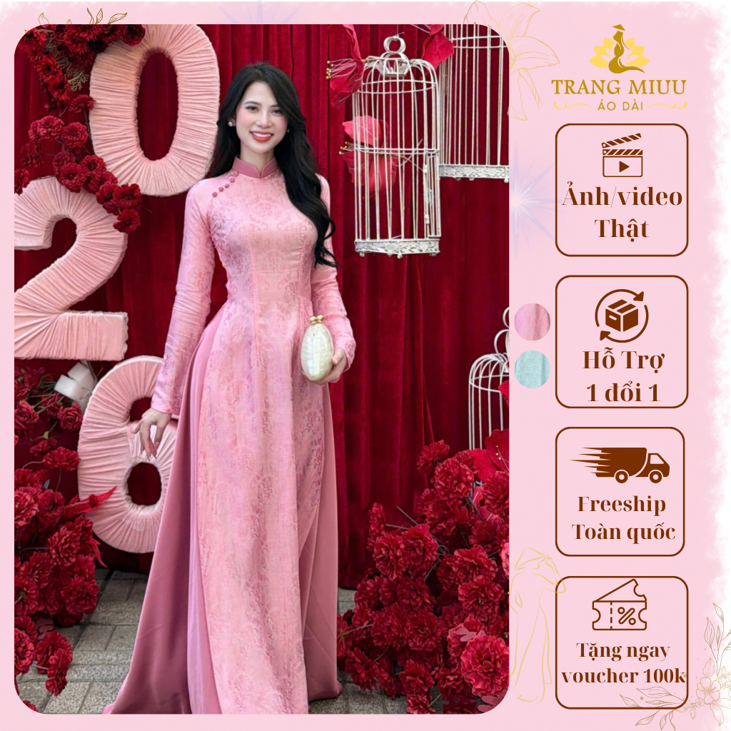 Áo dài nền thọ dơi cao cấp - Áo Dài Trang miuu