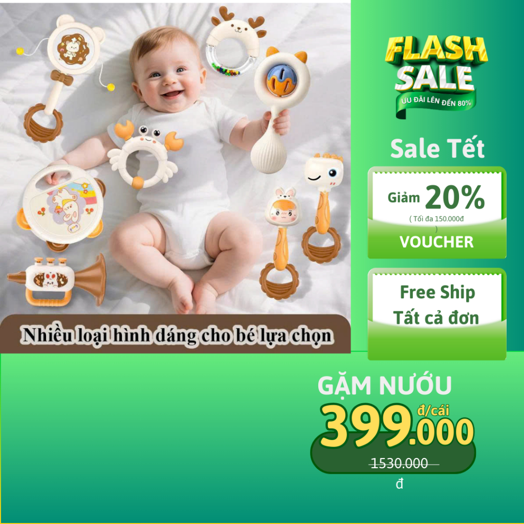 Gặm Nướu Cho Bé Silicon Cao Cấp 9 Món Vui Nhộn Làm Từ Nhựa ABS An Toàn Đồ Chơi Cho Bé Nhiều Màu Sắc Tiệt Trùng