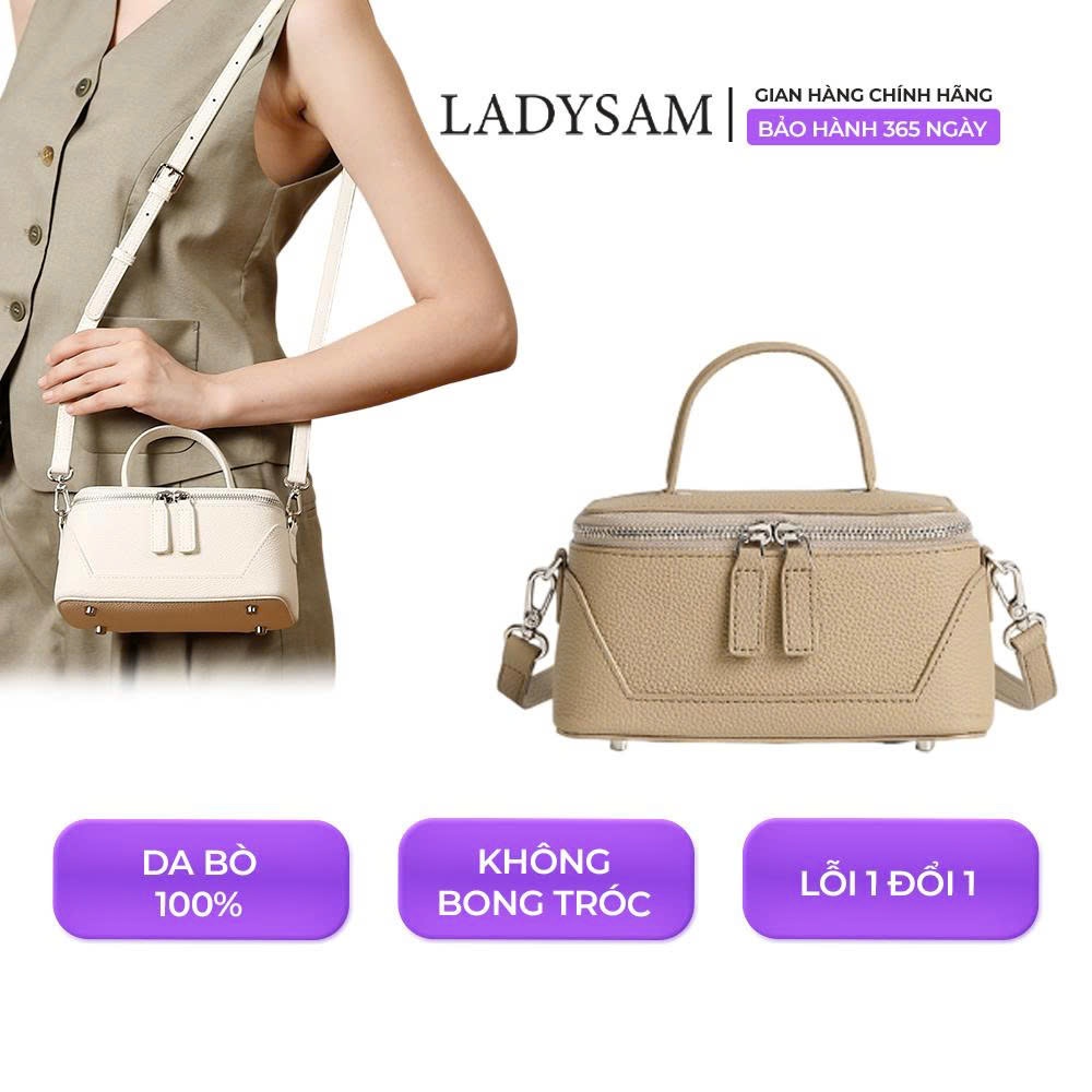 Túi Xách Cầm Tay Dáng Cốp Mini Đeo Chéo Đeo Vai Da Thật Mềm Mại Size 19 Ladysam LDS3056