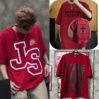 COMBO 3 Áo thun nam " JS ĐỎ + THE KID ĐỎ + ĐÔI CÁNH ĐỎ " Áo phông nam form rộng , cổ tròn