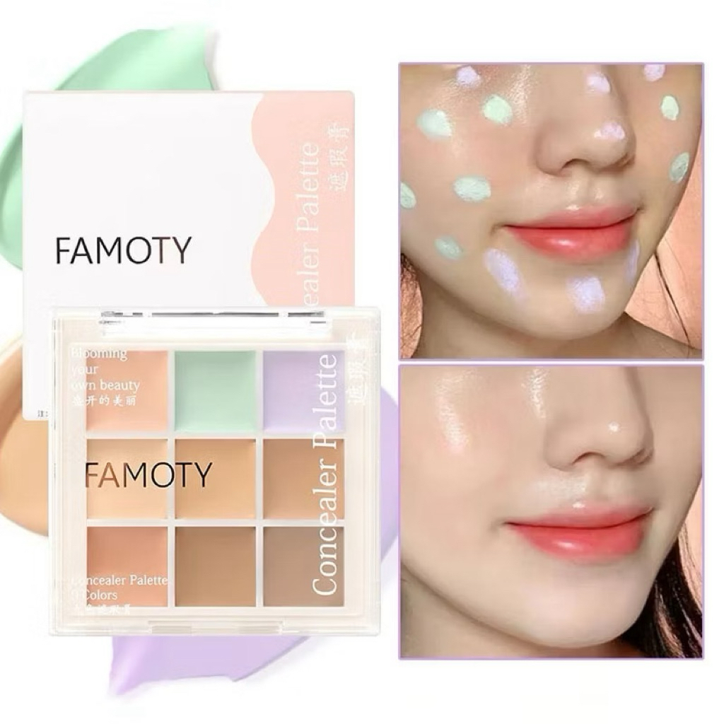 Bảng che khuyết điểm 9 ô triệt sắc Famoty nội địa trung