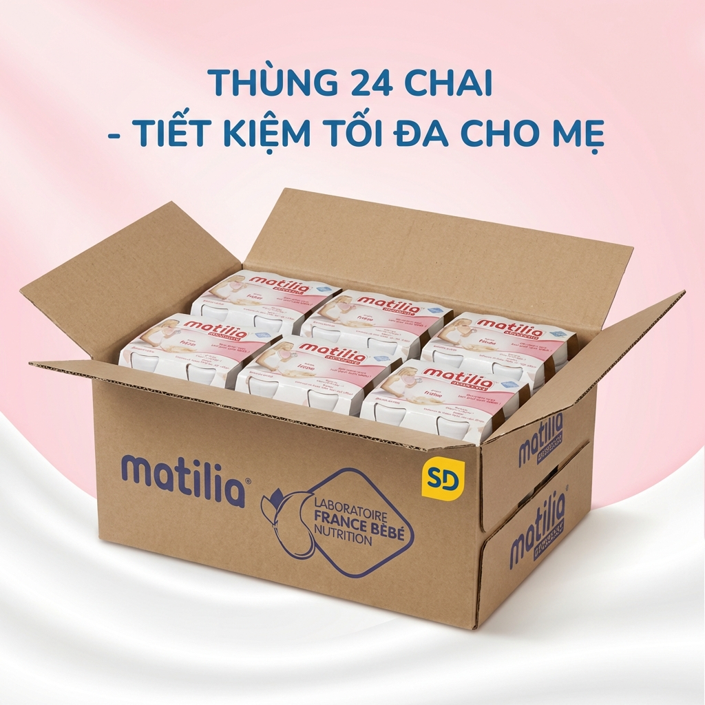 [Thùng 24 Chai] Sữa Bầu Matilia Grossesse Pháp Vị Dâu - Dinh Dưỡng Vào Con Không Vào Mẹ - Nhập Khẩu 