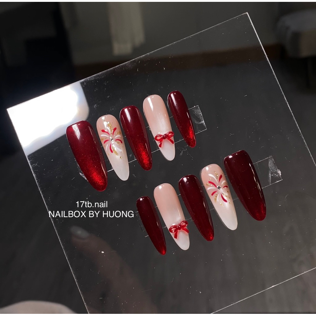 Nail mắt mèo đỏ/ nail đỏ/ Nail Tết 2026