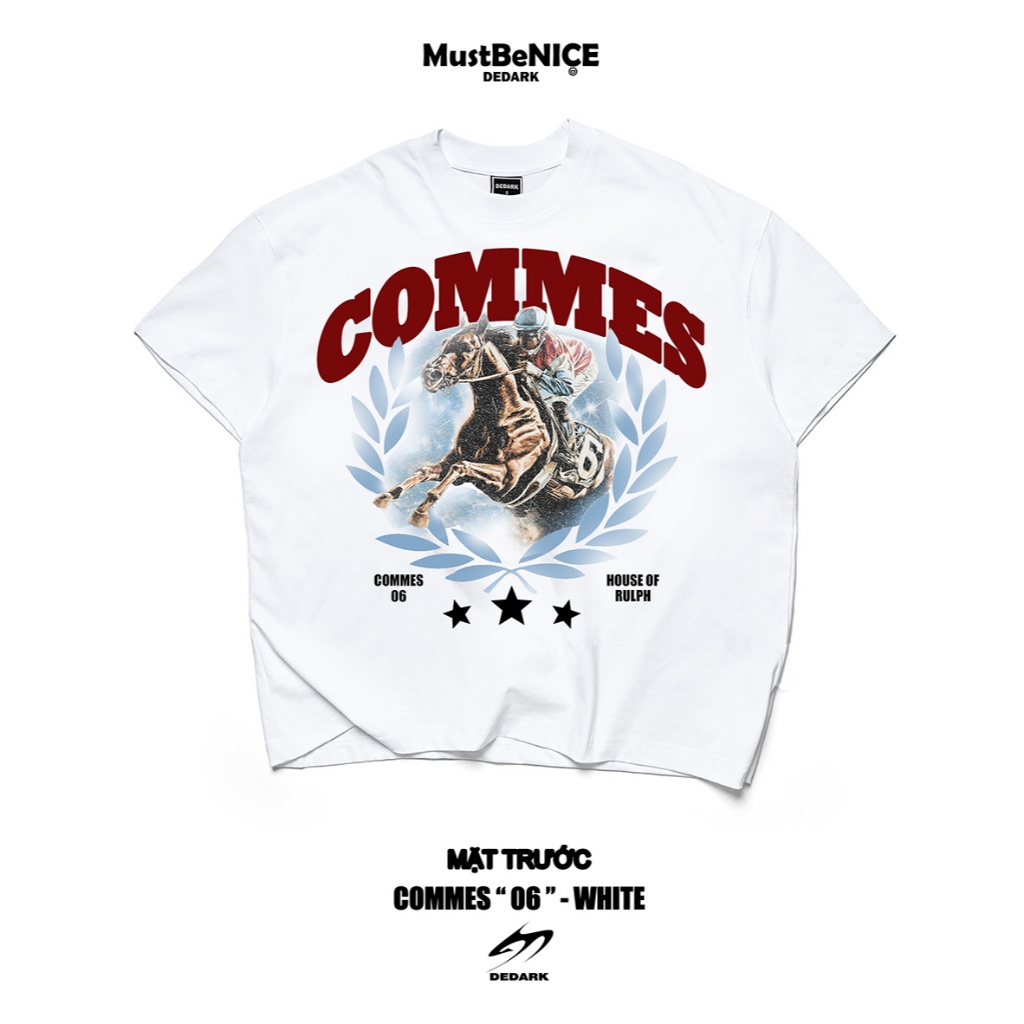 Áo thun boxy 𝐂𝐎𝐌𝐌𝐄𝐒 " 𝟎𝟔 " DEDARK nam/nữ 300gsm