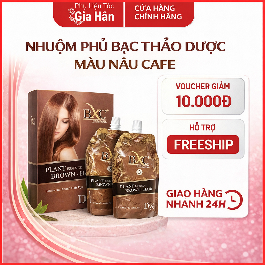 Nhuộm phủ bạc thảo dược BXC LUXURY màu nâu cafe sáng
