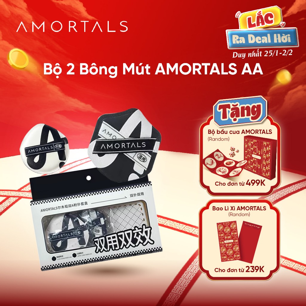 Bông Mút Trang Điểm Amortals Double A - Bề Mặt Dày, Đàn Hồi Tốt, Cho Lớp Nền Trong Suốt, Dùng Cả Khô