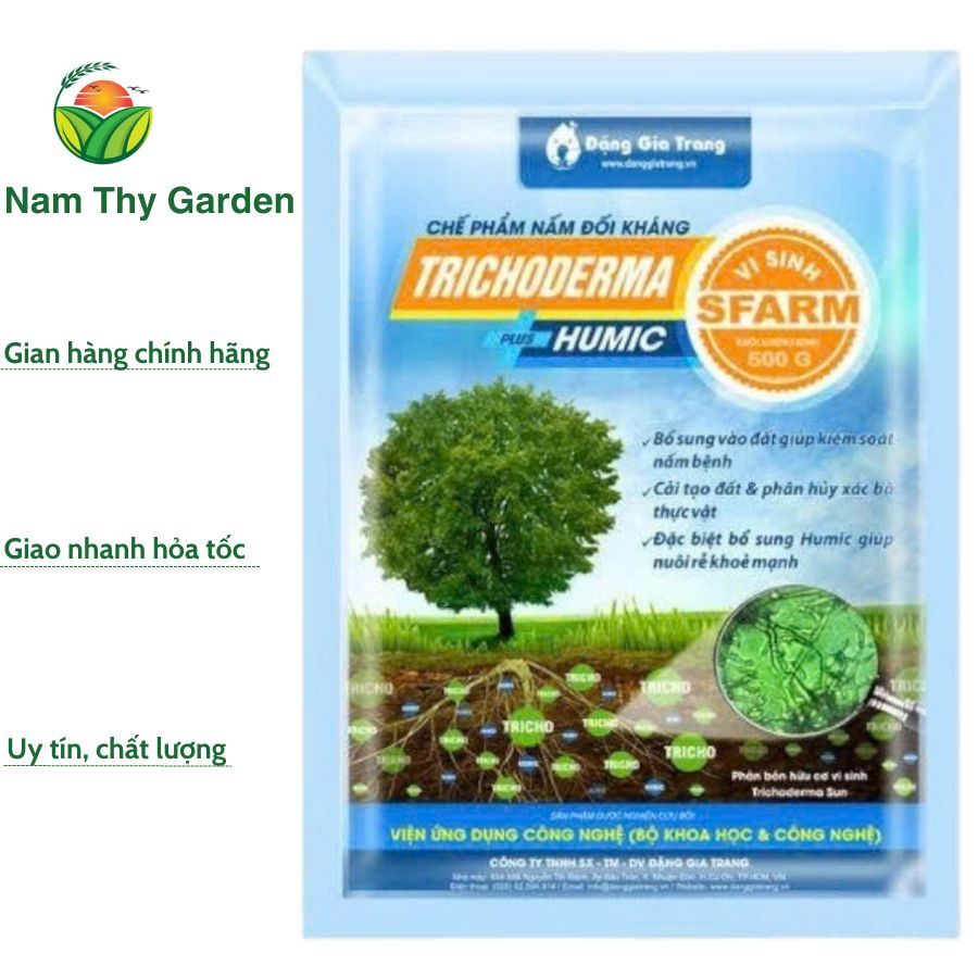 Trichoderma Sfarm gói 500gr, Chế phẩm nấm đối kháng Trichoderma Plus Humic SFARM gói 500gr