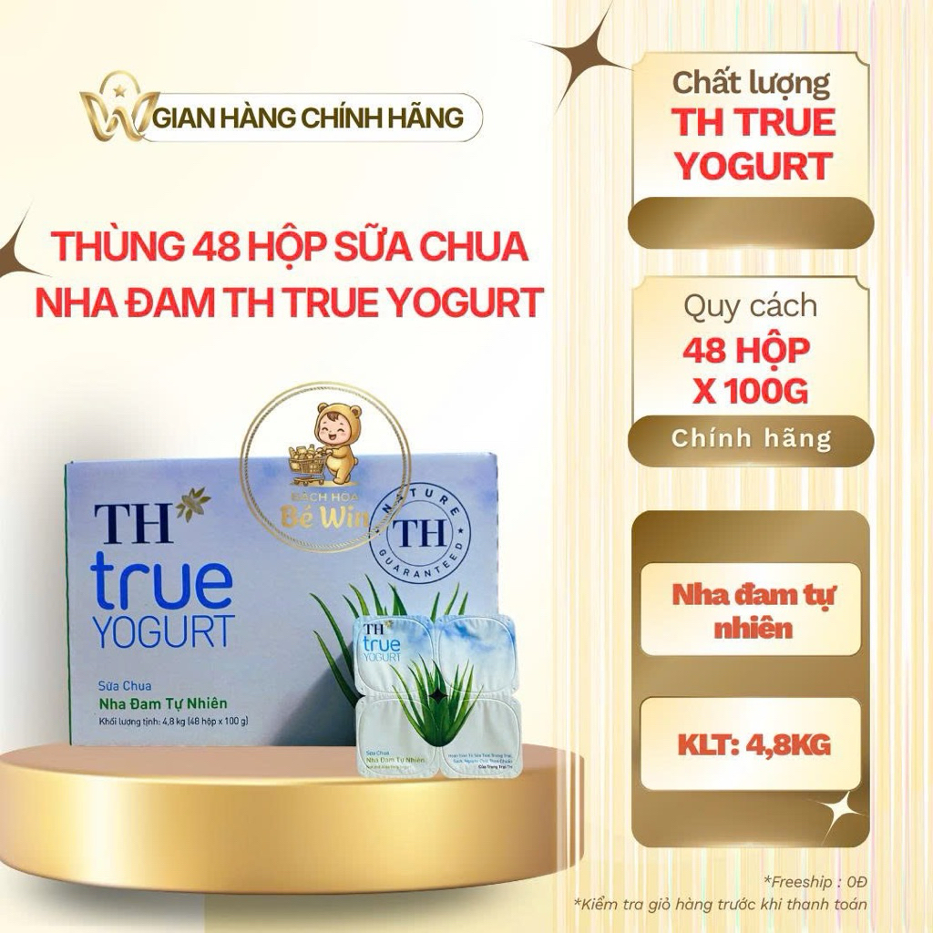 Thùng 48 Hộp Sữa Chua Nha Đam TH True milk ( Hạn Dùng  1Tháng )