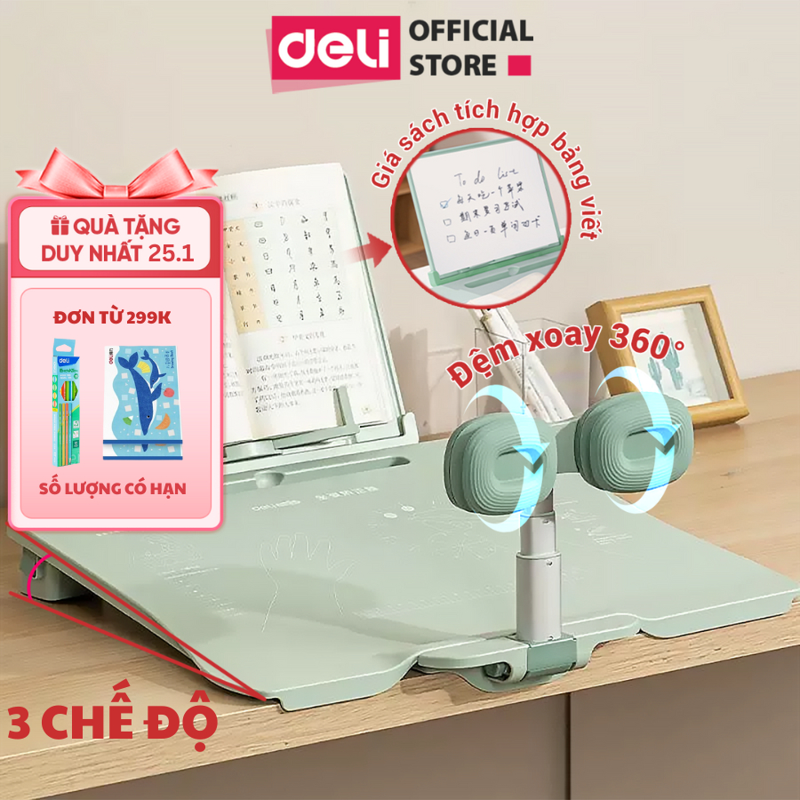 [VOUCHER 50K]Bàn Học Thông Minh Deli Bàn Học Chống Gù 3 Chế Độ 9/12/15° Điều Chỉnh Tư Thế Ngồi Học Chống Gù Chống Cận
