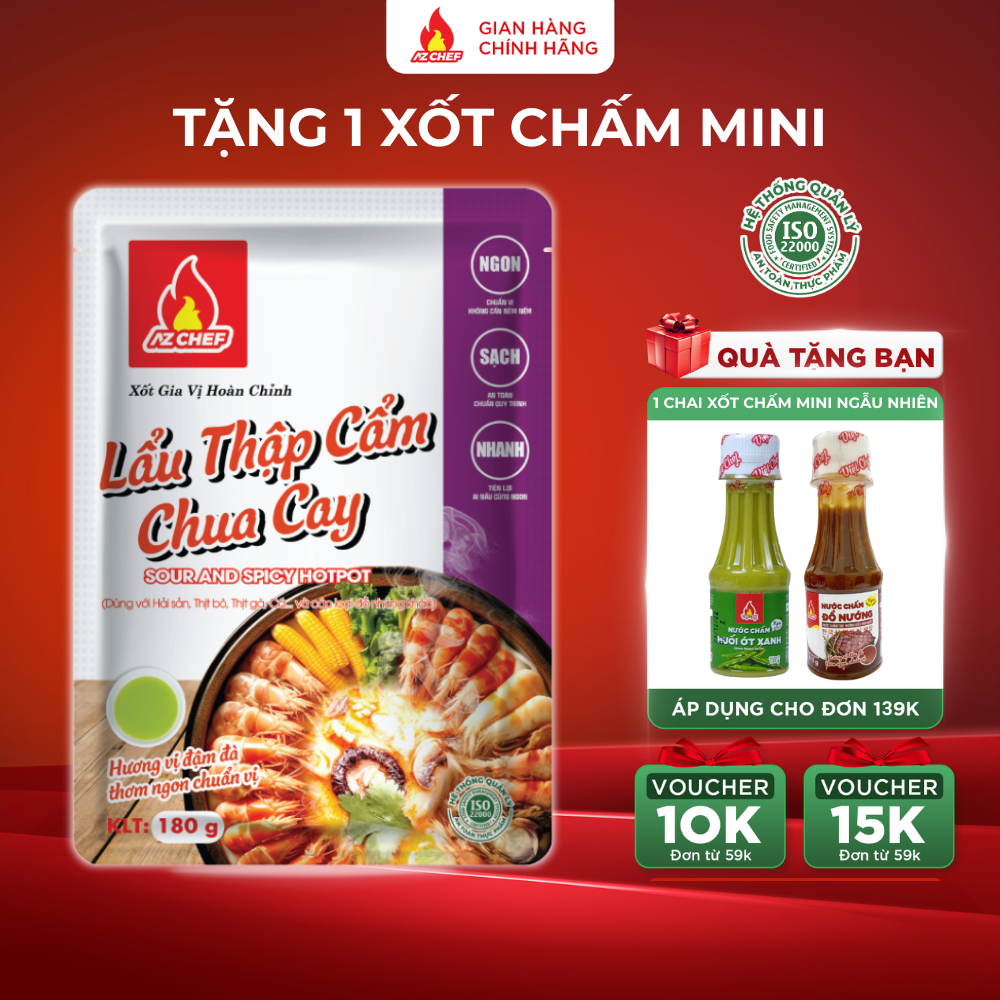 Sốt Lẩu Thập Cẩm Chua Cay 180g AZ CHEF-Thơm ngon, chuẩn vị