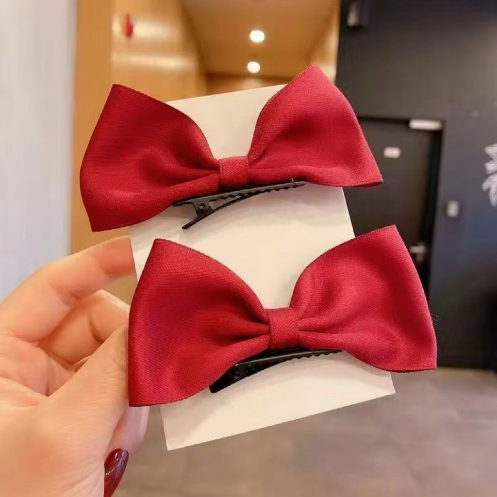 Set 2 chiếc kẹp tóc nơ KTN4 lụa cho bé gái