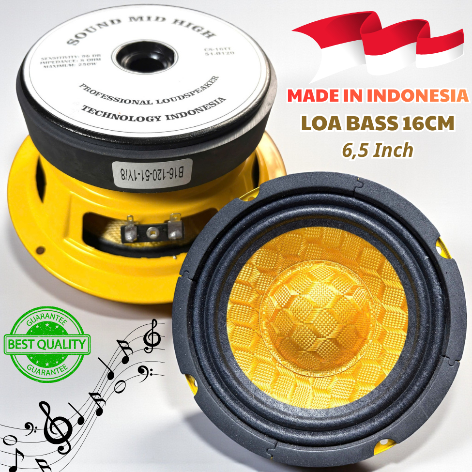 CỦ LOA BASS RỜI 16CM COIL 51 TỪ 120 ( GIÁ 1 CÁI) GÂN VẢI MÀN SỢI THUỶ TINH NHẬP KHẨU TỪ INDONESIA