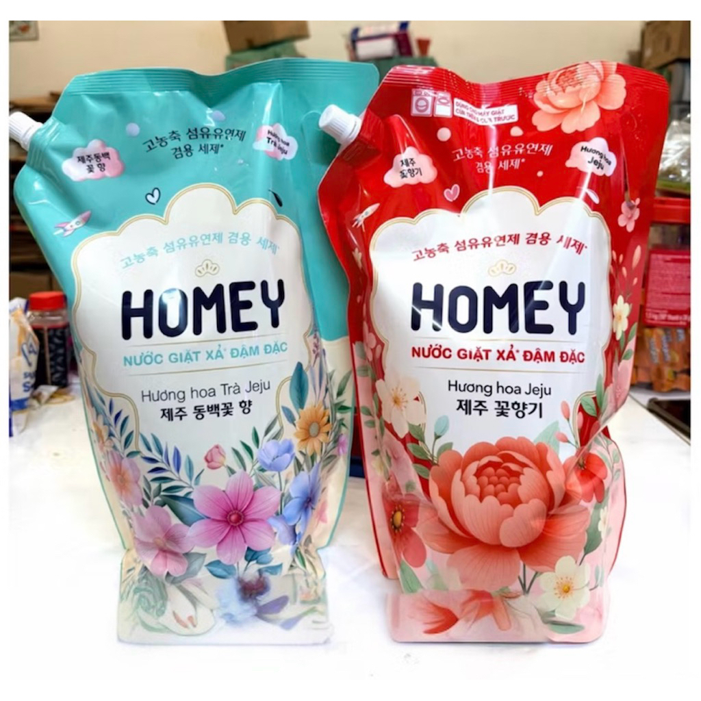 Nước Giặt Xả Homey Đậm Đặc Hương Hoa Trà Jeju-3.4kg