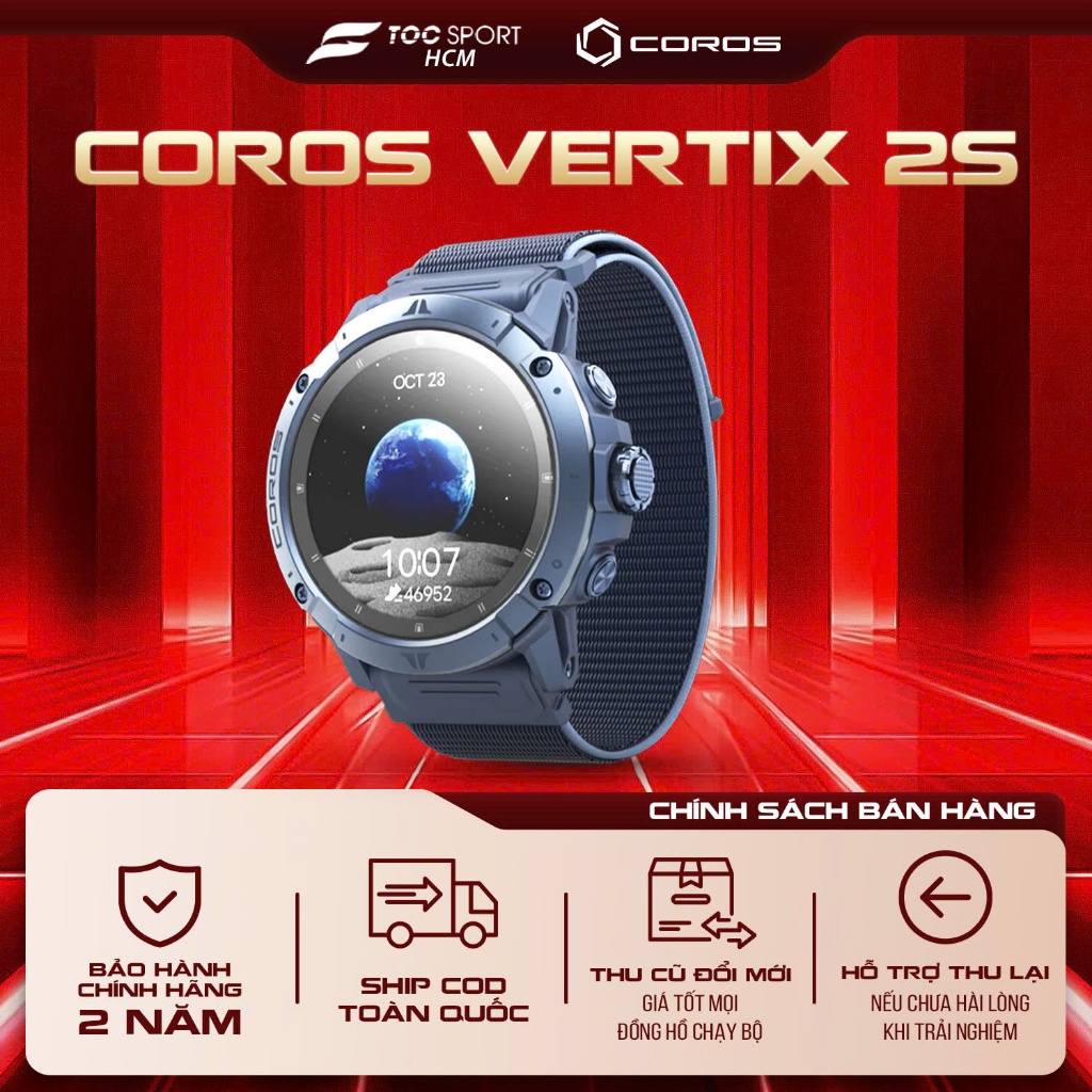 COROS VERTIX 2S | Đồng Hồ Chạy Bộ GPS COROS VERTIX 2S | Hàng Chính Hãng