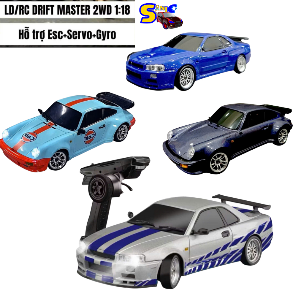 Xe đua Drift LDRC điều khiển từ xa, có gyro, servo, pin sạc, tốc độ cao, drift mượt