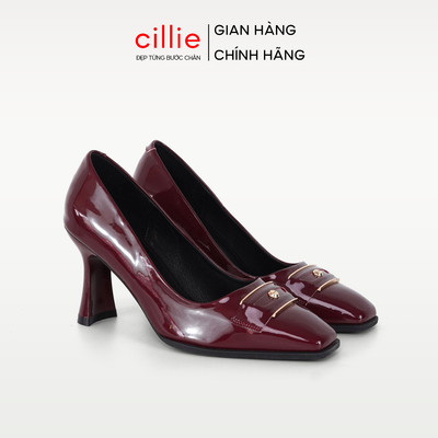 Giày Cao Gót Nữ Cillie Da Bóng Mũi Nhọn Giày Công Sở Thanh Lịch Có Lớp Đệm Nâng Đỡ Không Đau Chân