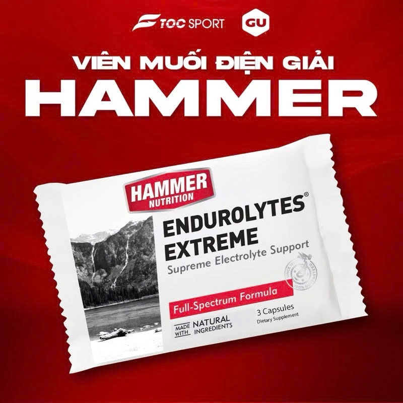 Muối Hammer | Viên muối điện giải Hammer Endurolytes Extreme gói 03 viên - Hàng Chính Hãng