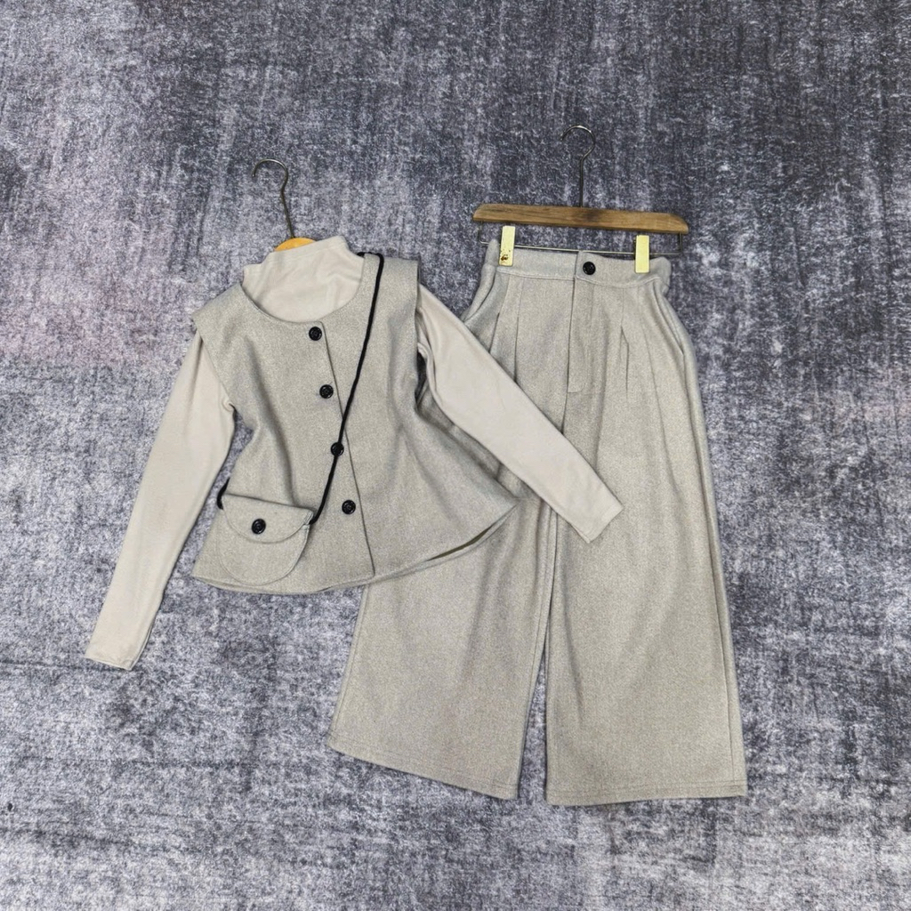 [DOKID]C19-Set dạ len 4 chi tiết đơn giản mà sang