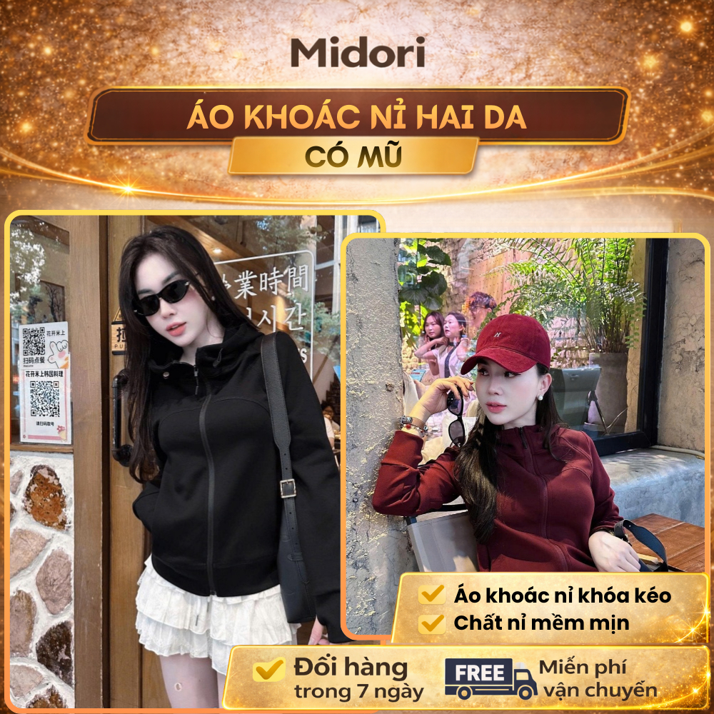 Áo khoác nỉ nữ hoodie zip Basic mang phong cách Hàn Quốc QQ42
