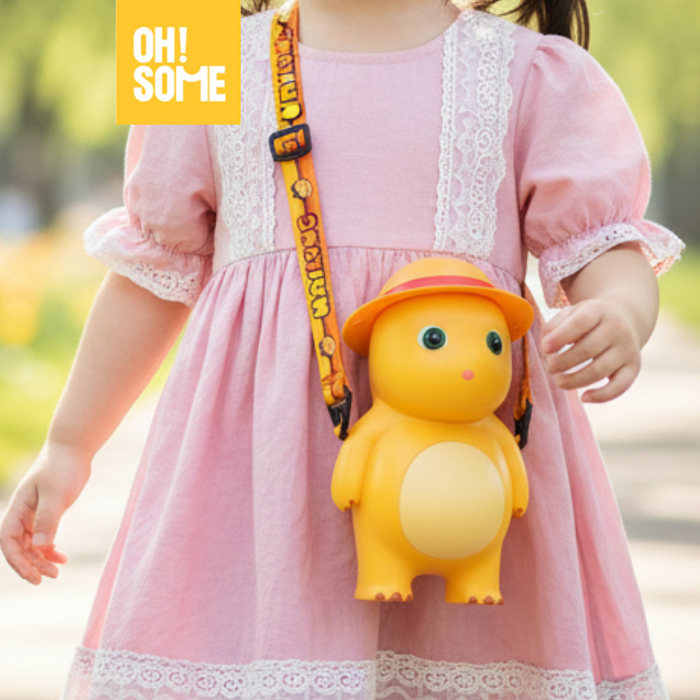 OHSOME - Bình nước tiện lợi NAILONG 3D có dây đeo dễ thương cho bé