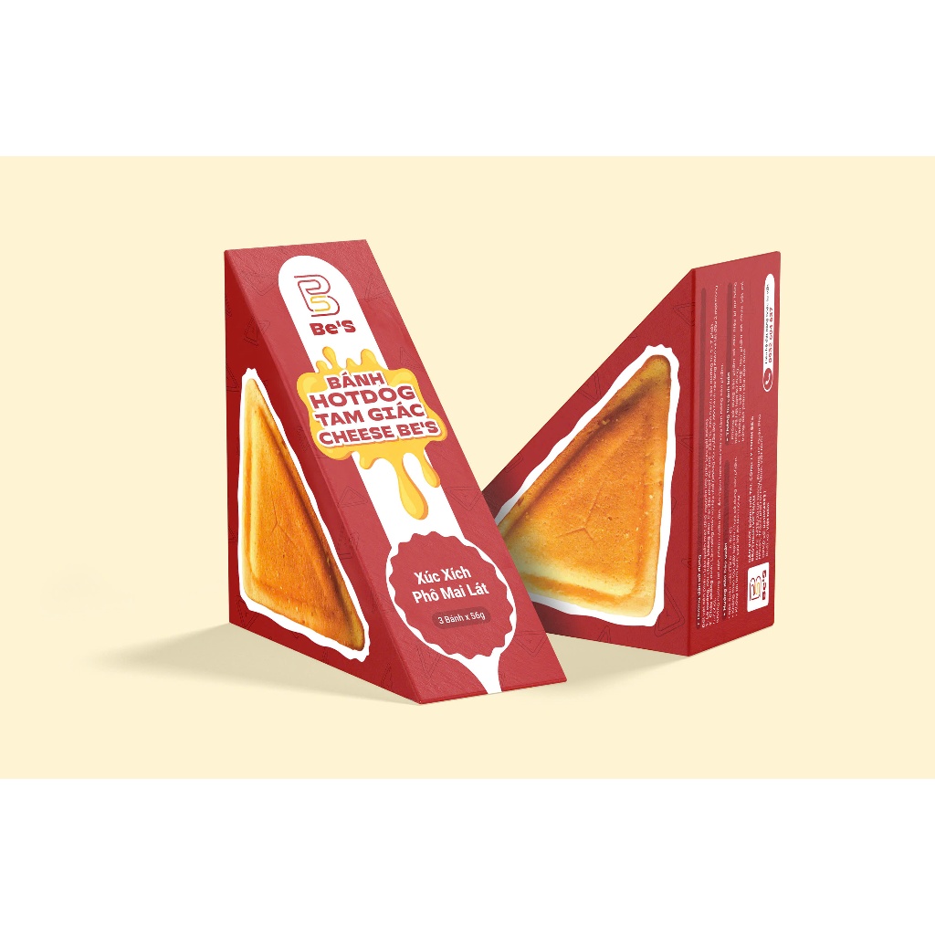 [HCM] Bánh hotdog cấp đông - Bánh hotdog Xúc xích phô mai lát (Hộp 3 bánh)