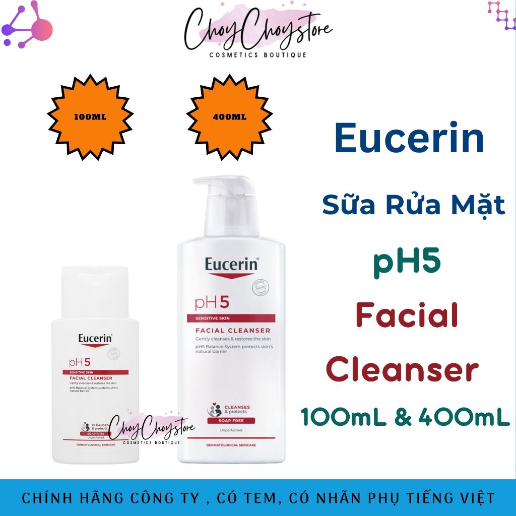 Sữa Rửa Mặt Eucerin pH5 Facial Cleanser Cho Da Nhạy Cảm (Hàng Nhập Khẩu)