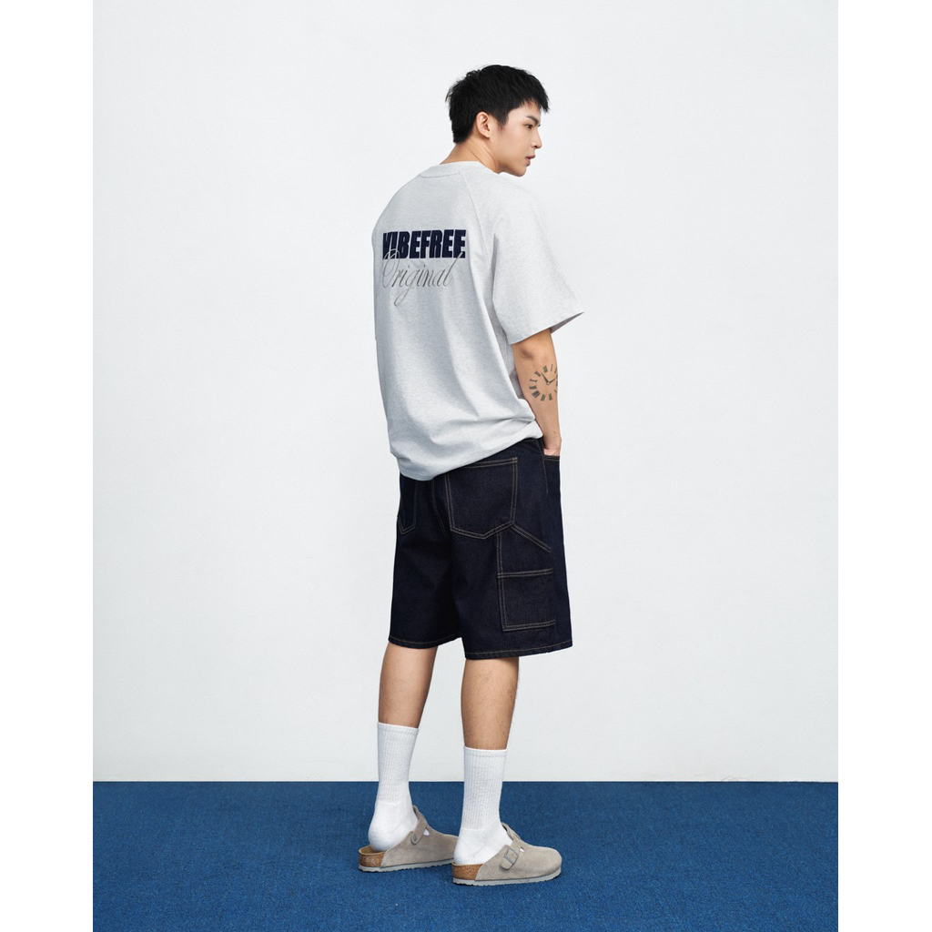 Áo thun raglan thêu VIBEFREE unisex 100% cotton basic cao cấp | BigBuy360 - bigbuy360.vn