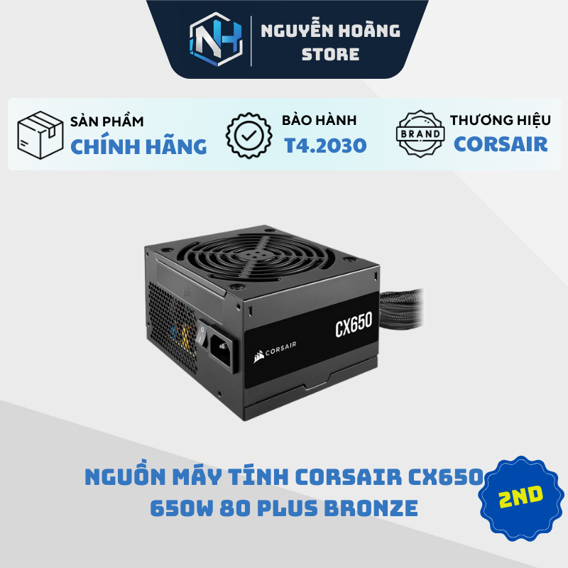 Nguồn máy tính Corsair CX650 650W 80 Plus Bronze Cũ