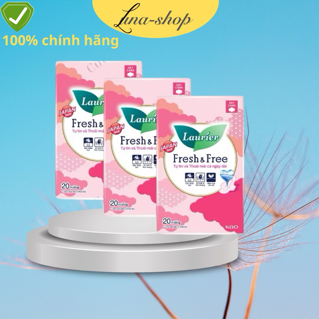 BĂNG VỆ SINH LAURIER FRESH &FREE DÀY CÁNH 20 MIẾNG