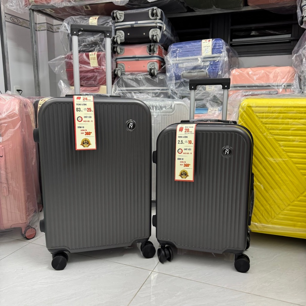 🔥GIÁ XƯỞNG, HOT TREND  - Vali kéo size 24 nhựa dẻo, tay cầm chống rỉ sét. bánh xe xoay 360 độ, khóa TSA - CT201
