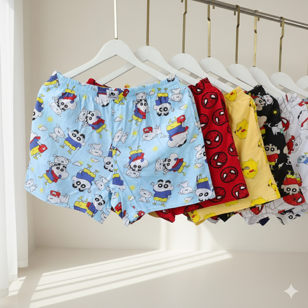 Quần Đùi Ngủ Nam Nữ Thun Cotton Mát Mịn Co GiãnThỏa Mái Mặc Nhà, Đi Biển, Team Buiding Siêu Dễ Thương