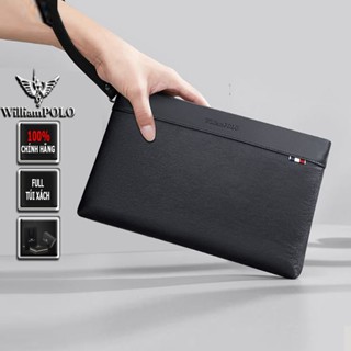 Túi kẹp nách nam cao cấp hàng hiệu WilliamPOLO chất liệu da Bò nguyên tấm - POLO 222177
