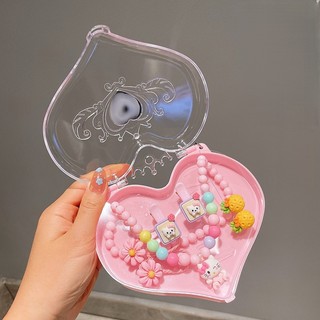 Bộ Vòng Cổ, kẹp tóc, hoa tai cho bé gái có hộp mẫu công chúa tuyết, kuromu quà tặng sinh nhật, lễ đáng yêu