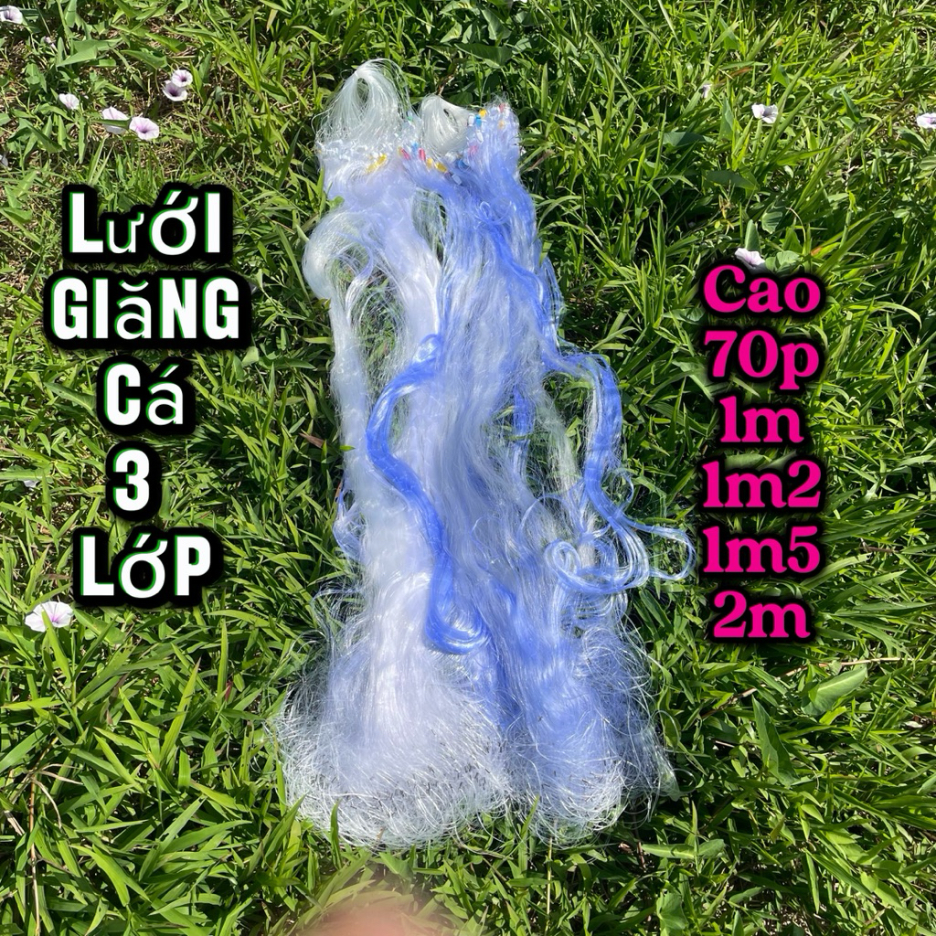 Lưới 3 màng dài 50m và 100m- lưới đánh cá 3 lớp- lưới bắt cá rô,sặc,lóc, trê...